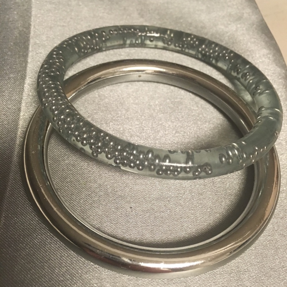 lucite bangle pair unique high quality handmade